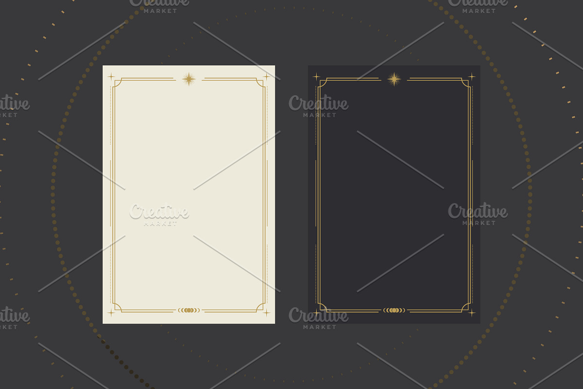 Vector Tarot Card Frame Templates, a Decorative Illustration by PsychocheArt (Photo 9 of 9)