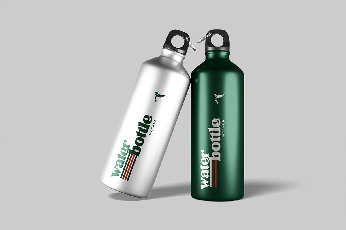 Aluminium water bottle mockup, a Mockup by DxSLEX (Photo 5 of 5)