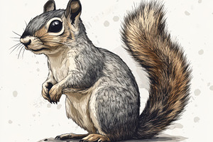 Adorable Squirrel Portrait Artistic, an Animal Photo by Pixeness Studio