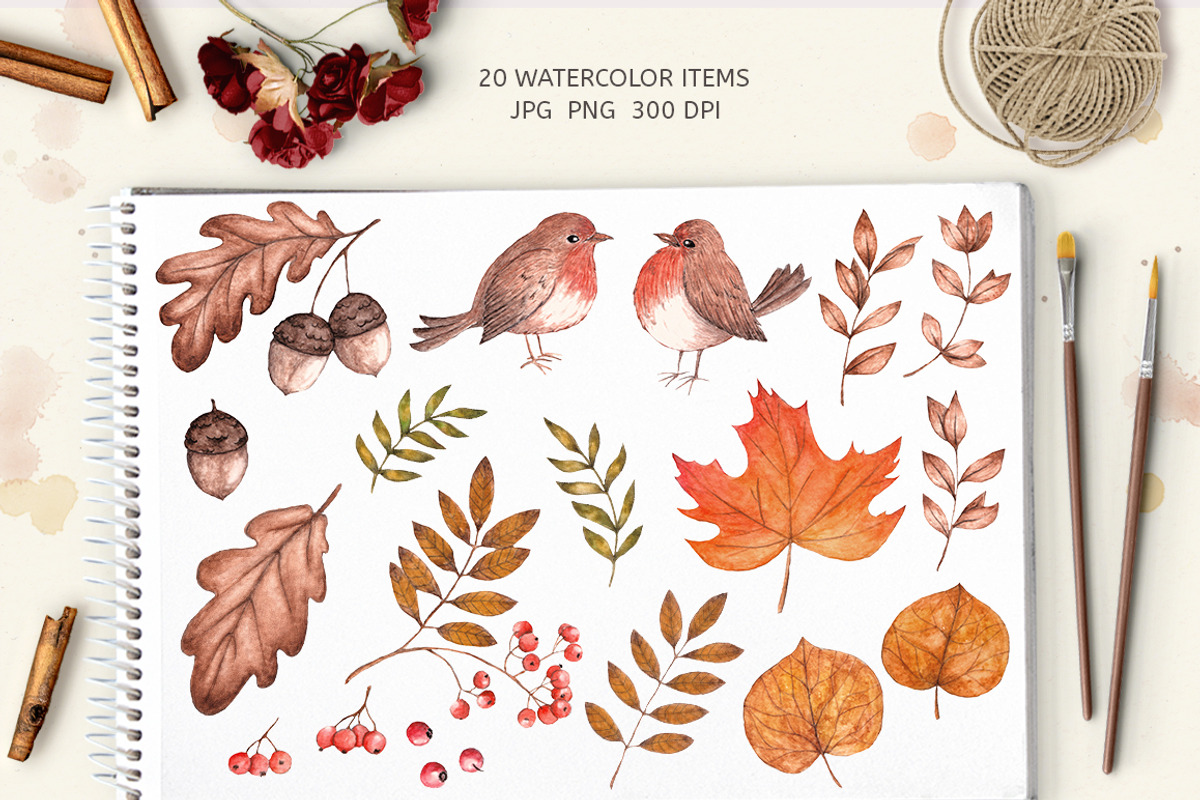 Forest Vibes. Watercolor Set, a Decorative Illustration by Julia Shvets (Photo 3 of 4)