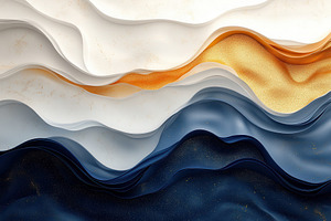 Colorful wavy textures create a stri, a Photo by Tanuart