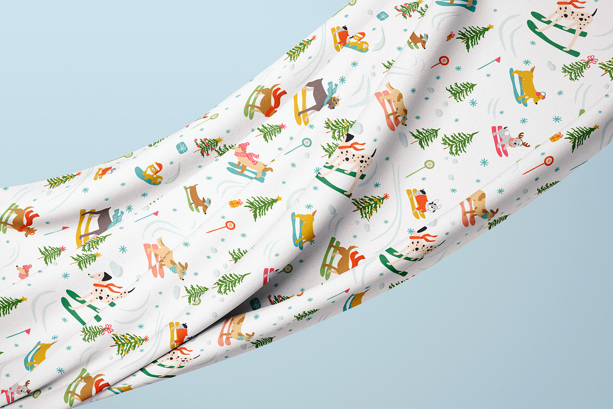 Dogs apres ski pattern, a Pattern Graphic by Tani Kuzminka (Photo 3 of 5)