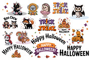 Cute Halloween Animals, 36 Clip Arts, an Object Graphic by Kat's Artful Creations (Thumbnail 4 of 18)