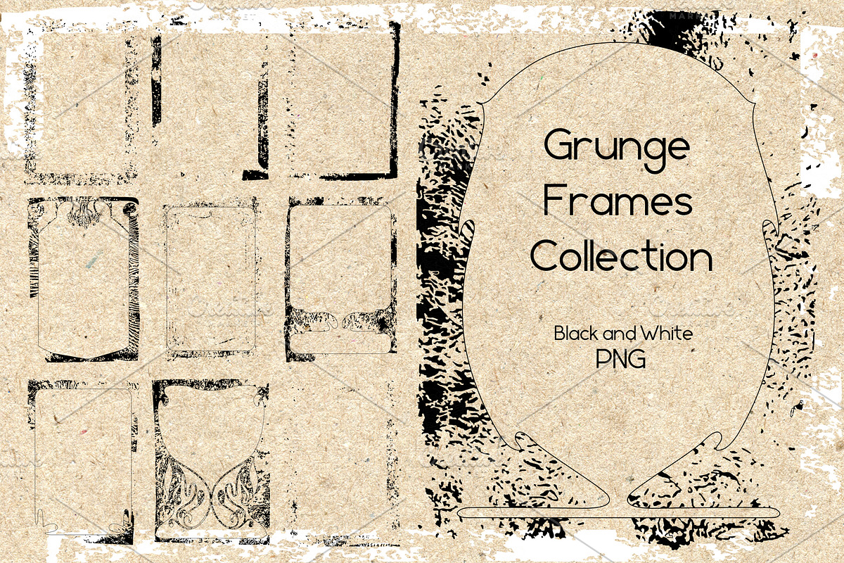Grunge Frames Collection., an Object Graphic by TaPilipa (Photo 1 of 6)