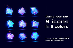Gems icon Vector Set