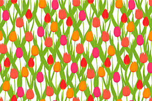 Tulip flowers seamless floral, a Pattern Graphic by sceptical cactus