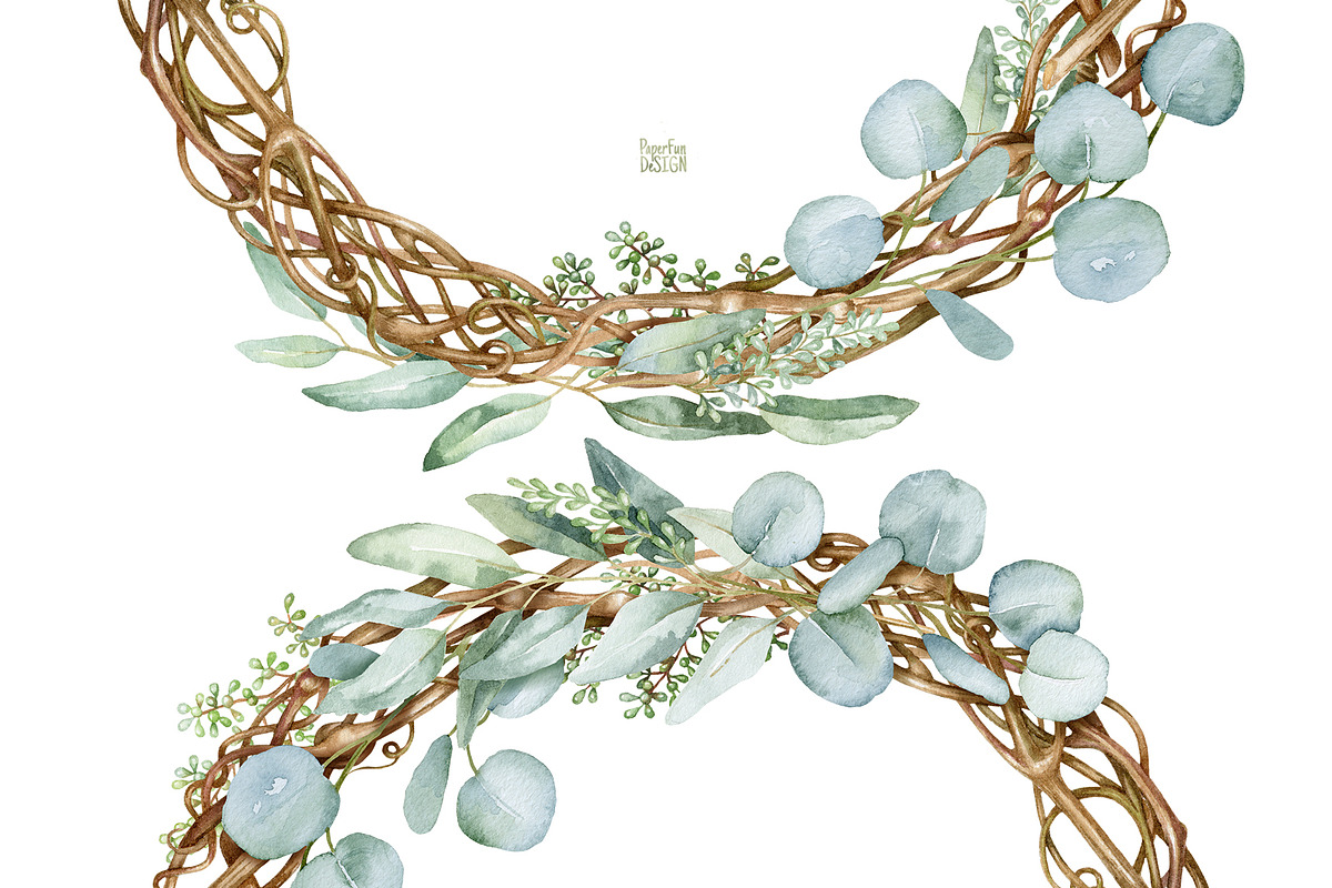 Watercolour autumn wreath PNG, a Decorative Illustration by Mary (Photo 3 of 5)