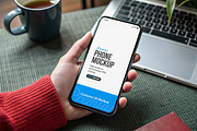 iPhone Mockup Hand Laptop Coffee, an iPhone Mockup by SimplDesign (Thumbnail 2 of 2)