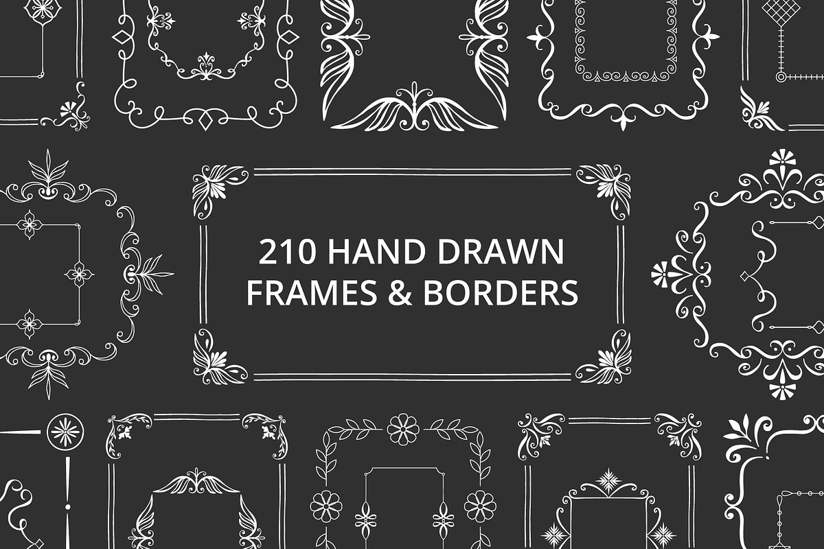 210 hand drawn frames & borders, a Decorative Illustration by Anatartan Design (Photo 1 of 11)