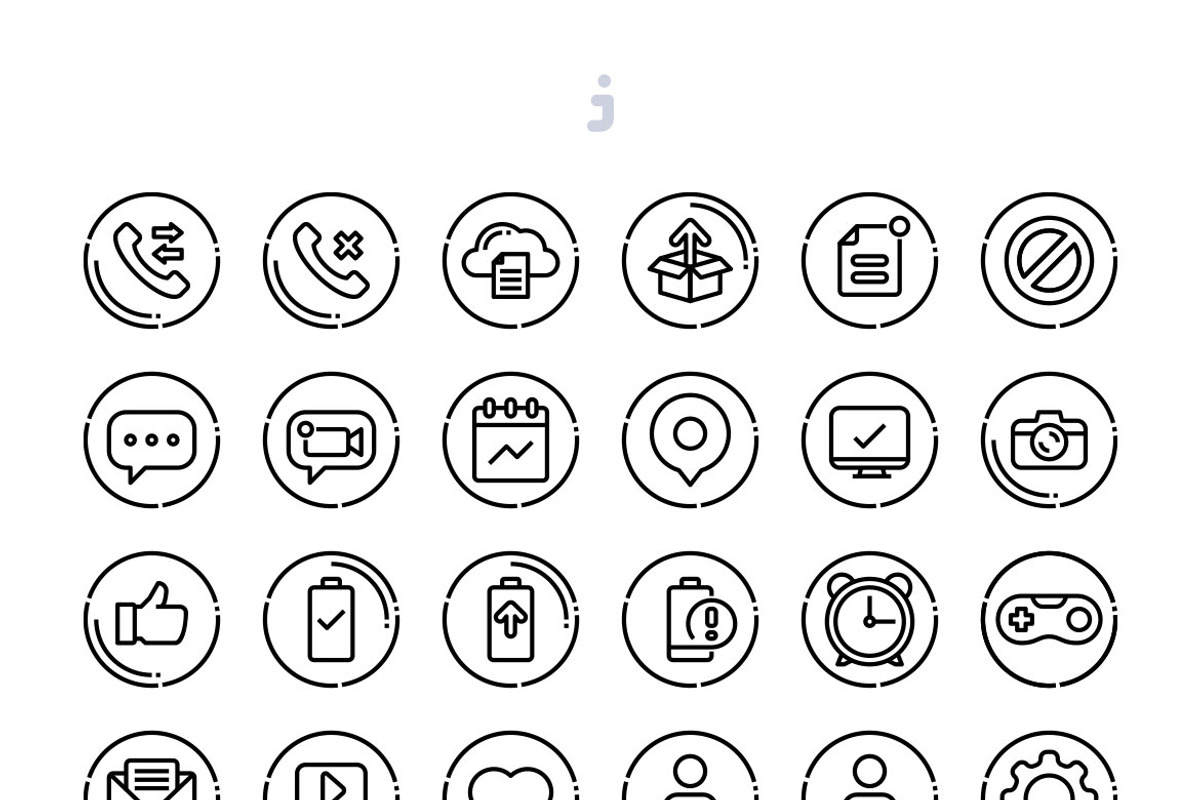 30 Notifications Icon set, an Outline Icon by Just Icon | Creative Market