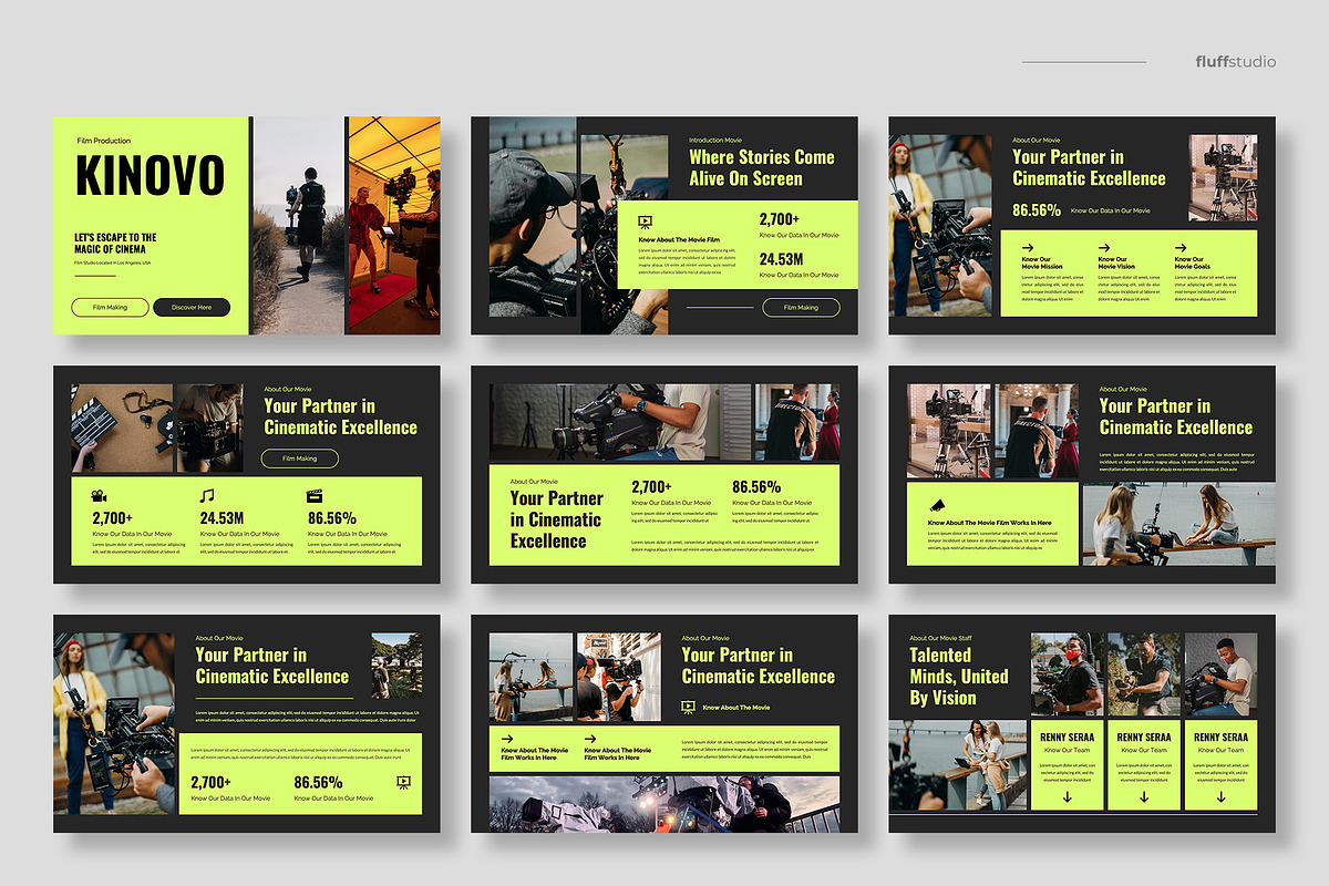 Video Film & Movie Google Slides, a Presentation Template by fluffstudio (Photo 2 of 4)