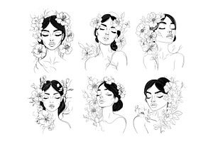 Black ink sketch woman outline, an Object Illustration by Stock-Smart-Start