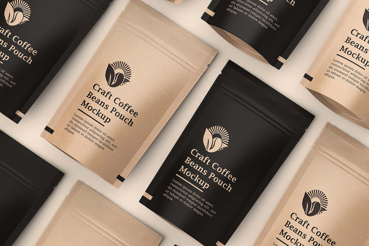 Craft Paper Coffee Pouch Bag Mockup, a Cups & Container Mockup by Ram Studio LLC (Photo 11 of 11)