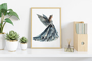 Watercolor Christmas Angel Clipart, an Illustration by Canvas Craft (Thumbnail 4 of 7)