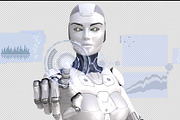 Robot and futuristic touchscreen, a Finance Illustration by iLexx (Thumbnail 2 of 2)