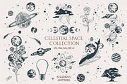 Handdrawn Celestial Space Collection, a Decorative Illustration by KirillsWorkshop (Thumbnail 1 of 7)