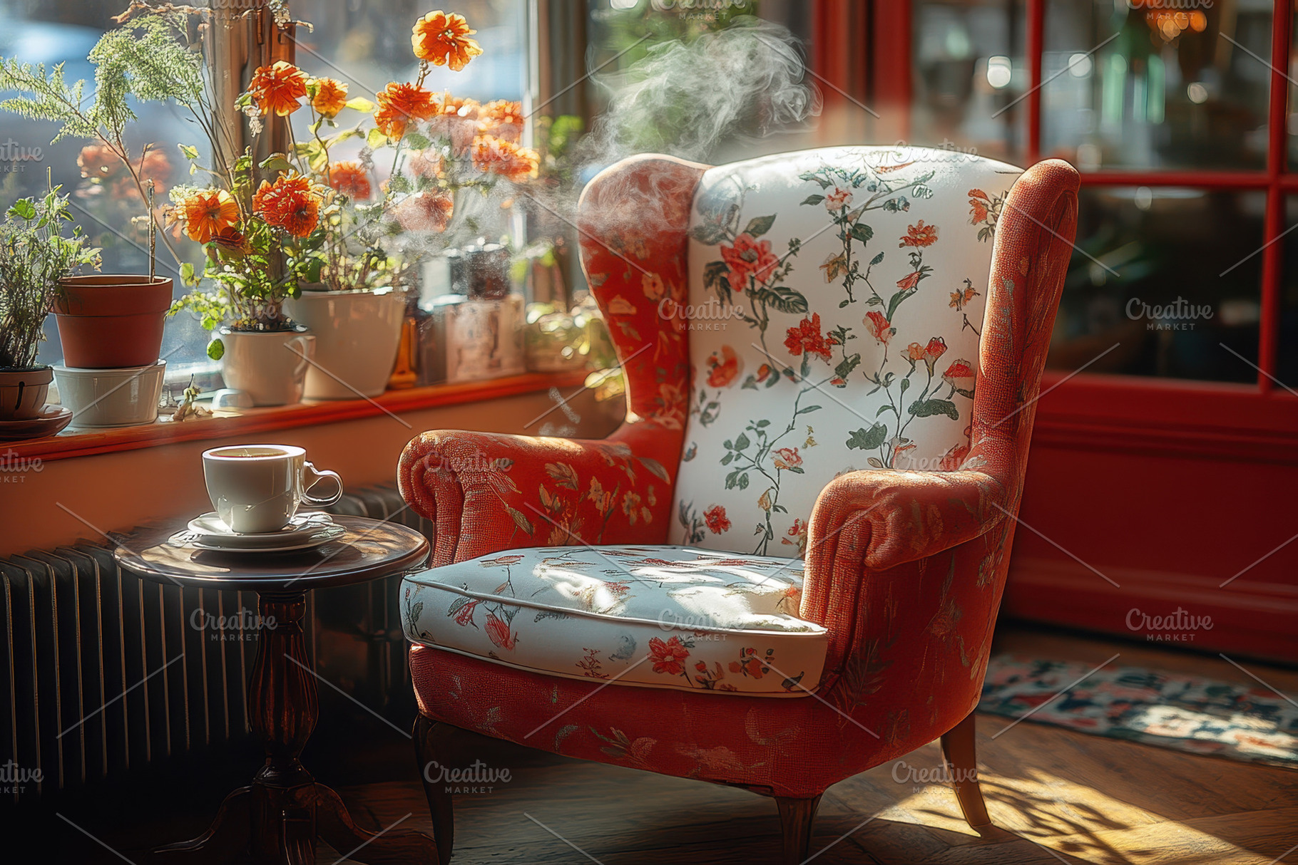 Cozy armchair by the window in a vib, a Photo by Tanuart