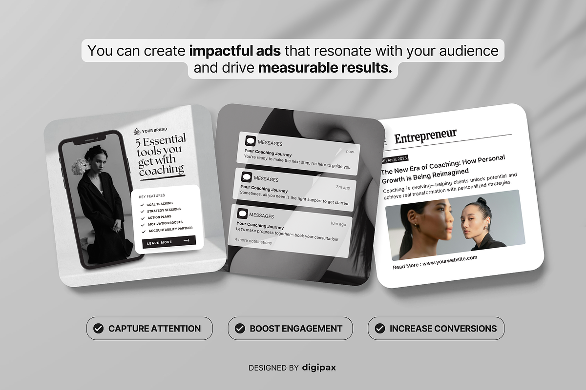 Coach Static Ad Templates Canva, a Social Media Template by DigiPax (Photo 6 of 11)