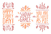 Thanksgiving - handdrawn elements, an Illustration by AV Design (Thumbnail 1 of 4)