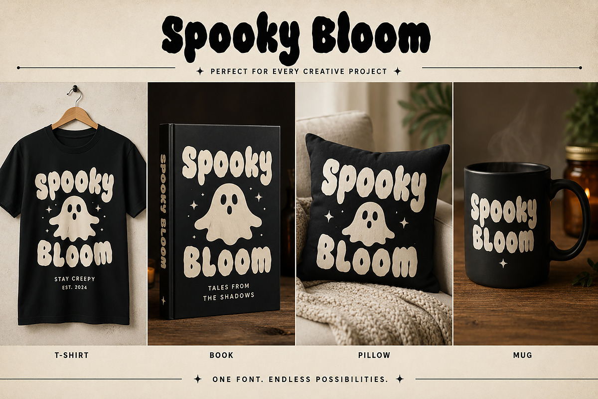 Spooky Bloom – Playful Horror Font, a Slab Serif Font by Wow Magic (Photo 2 of 3)
