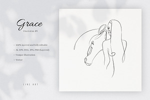 Grace 4. Line Art Illustration