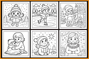 Cozy Christmas Girl Coloring Book, a Seasonal Illustration by protabsorkar11 (Thumbnail 3 of 4)