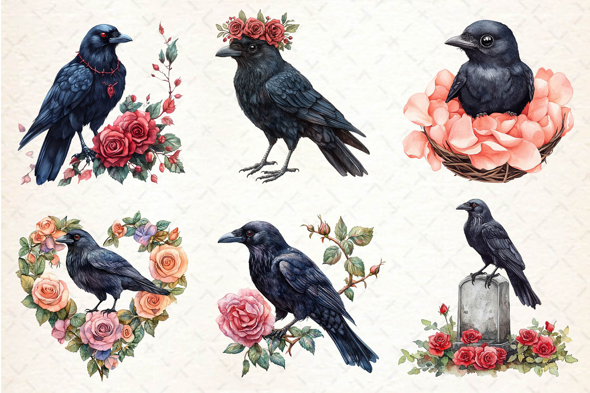 Creepy Crow Clipart, an Illustration by Dream Creation (Photo 5 of 7)