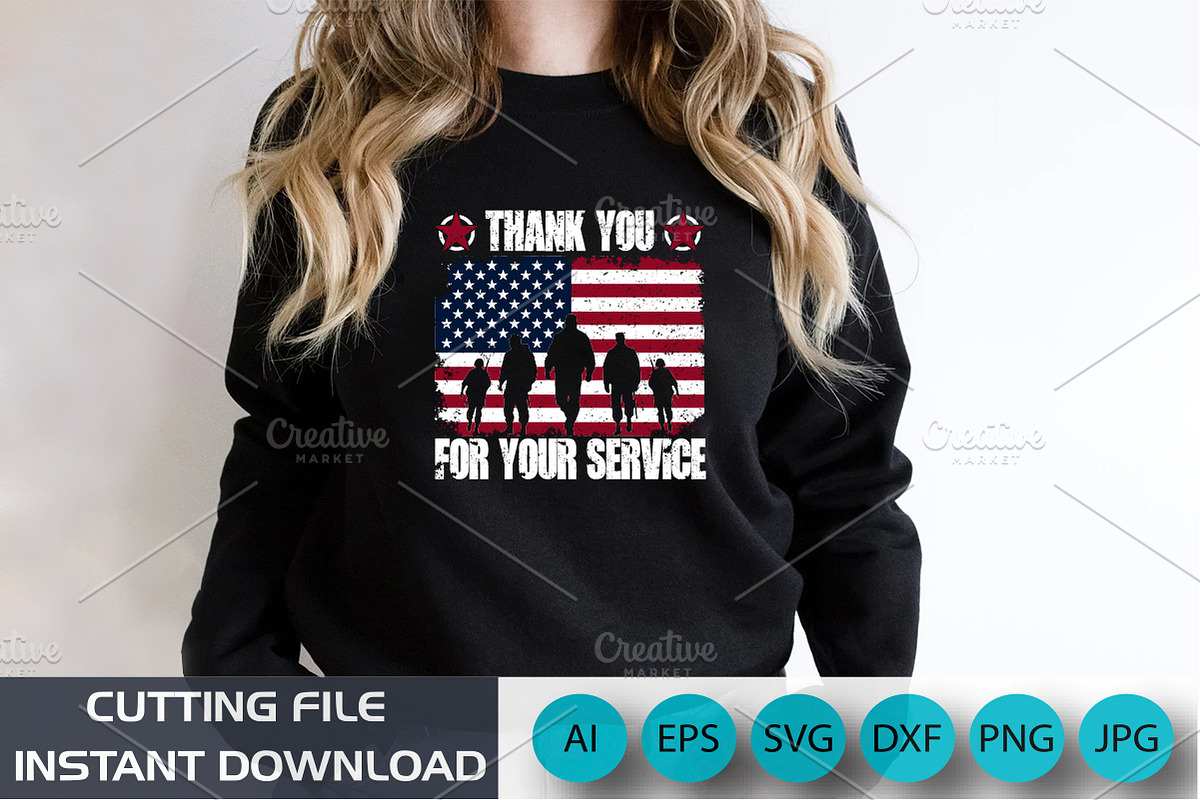 Thank You For Your Service Shirt, an Object Graphic by CreativeSVGCrafts (Photo 2 of 3)