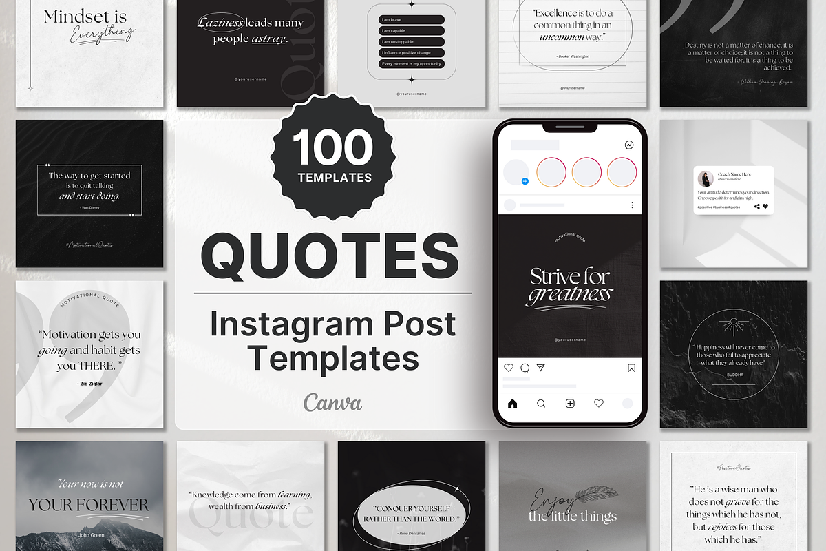 Motivational Quotes Instagram Posts, a Social Media Template by DigiPax (Photo 1 of 10)