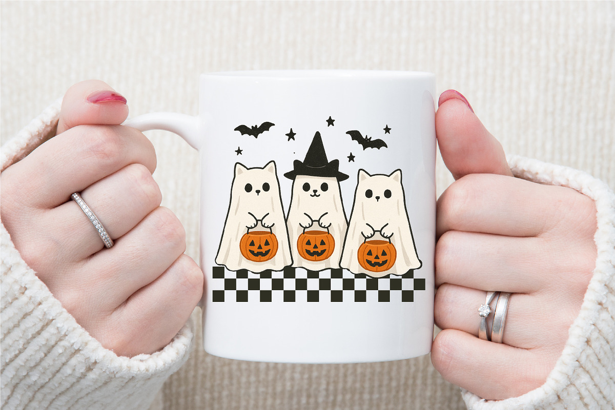 Ghost Spooky Cat Pumpkin Halloween P, an Illustration by Sublimation Artist (Photo 5 of 9)