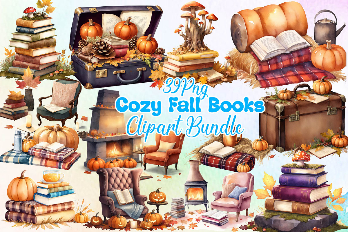 Cozy Fall Books, an Illustration by Wow Magic (Photo 1 of 4)