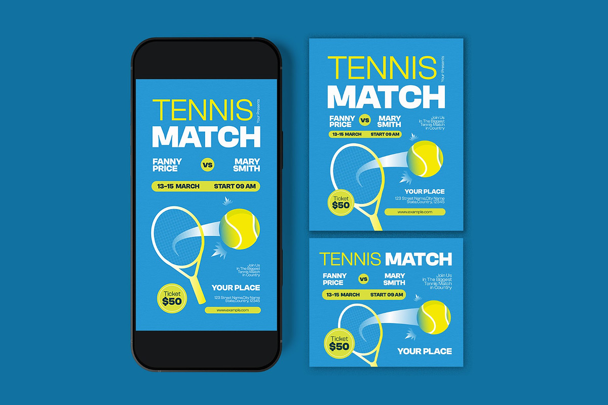 Tennis Match Flyer, a Flyer Template by graphicook (Photo 5 of 6)