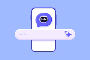 Modern 3d illustration of Ask Ai, an Object Graphic by Creative Graphics
