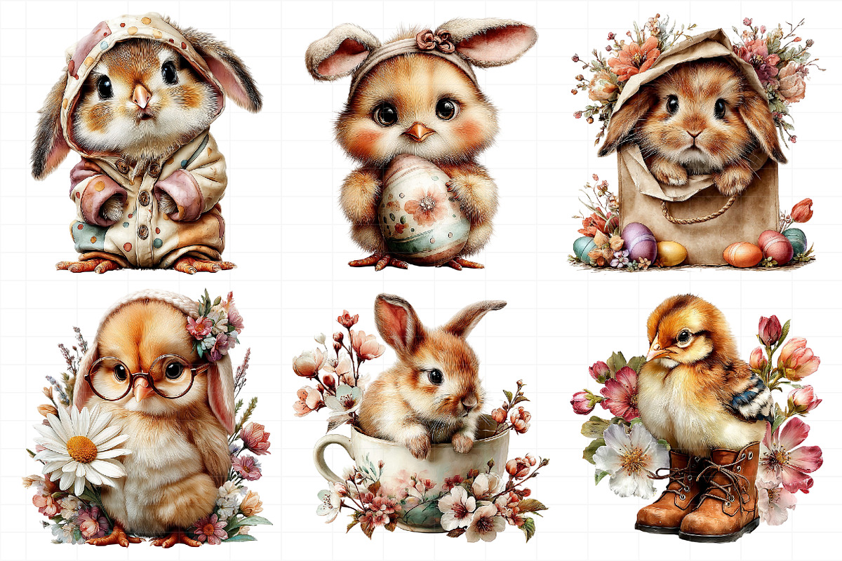 Easter Bunny Chick Clipart, an Illustration by Daily.Designs (Photo 6 of 7)