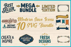 Modern Save Icons SVG Bundle, an Object Illustration by Artivon
