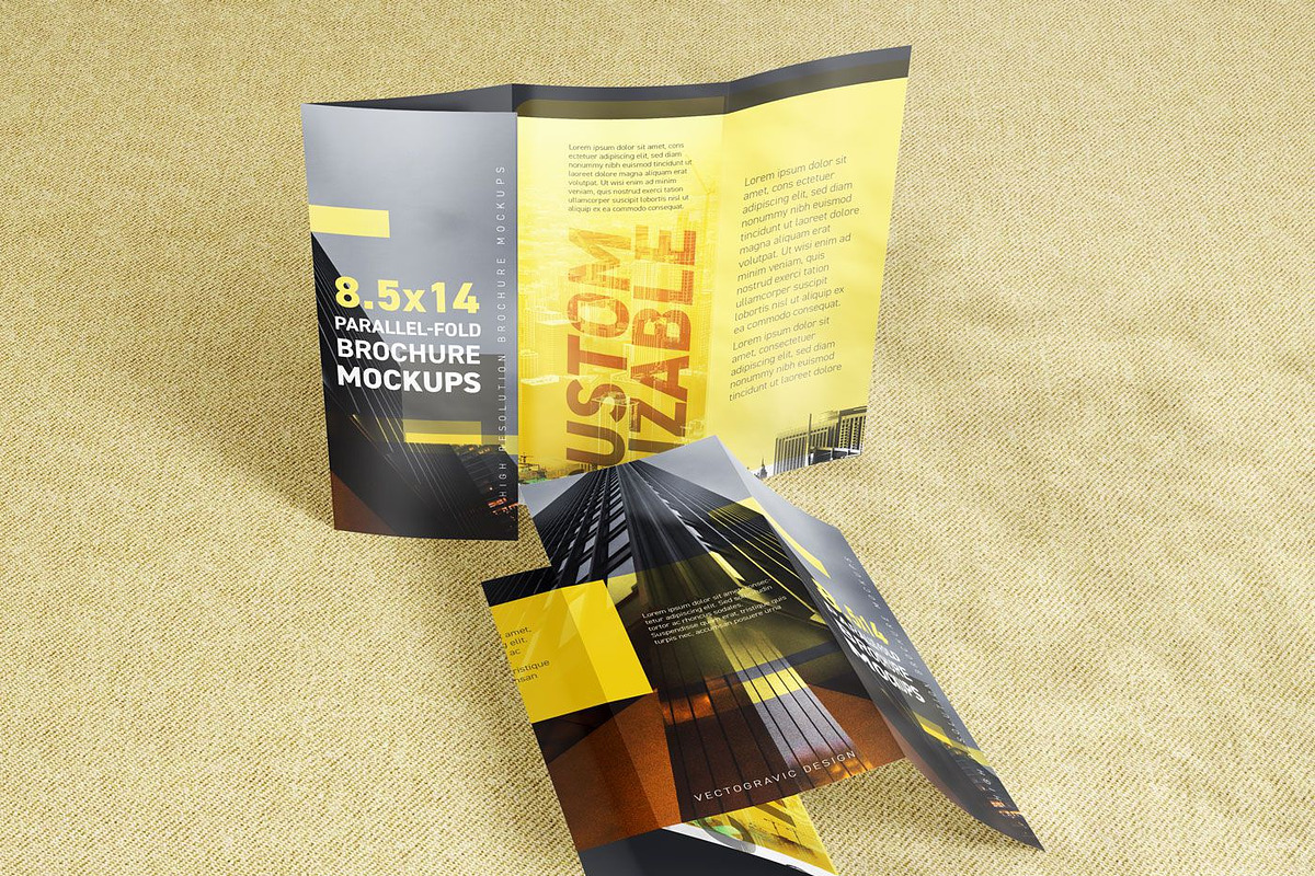 8.514 Parallel-fold Brochure Mockup, a Books & Magazine Mockup by Vectogravic Design (Photo 4 of 7)