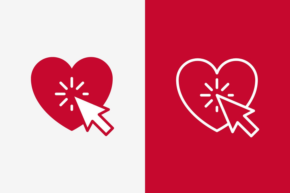 Heart Click Icon Logo Online Romance, a Branding & Logo Template by Signatoro (Photo 1 of 3)