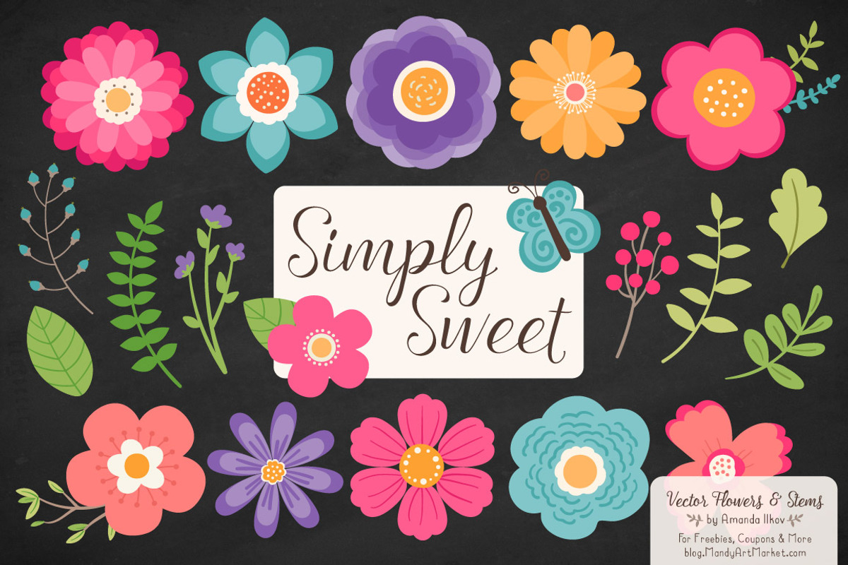 Crayon Box Flowers Clipart, an Illustration by Amanda Ilkov (Photo 2 of 4)
