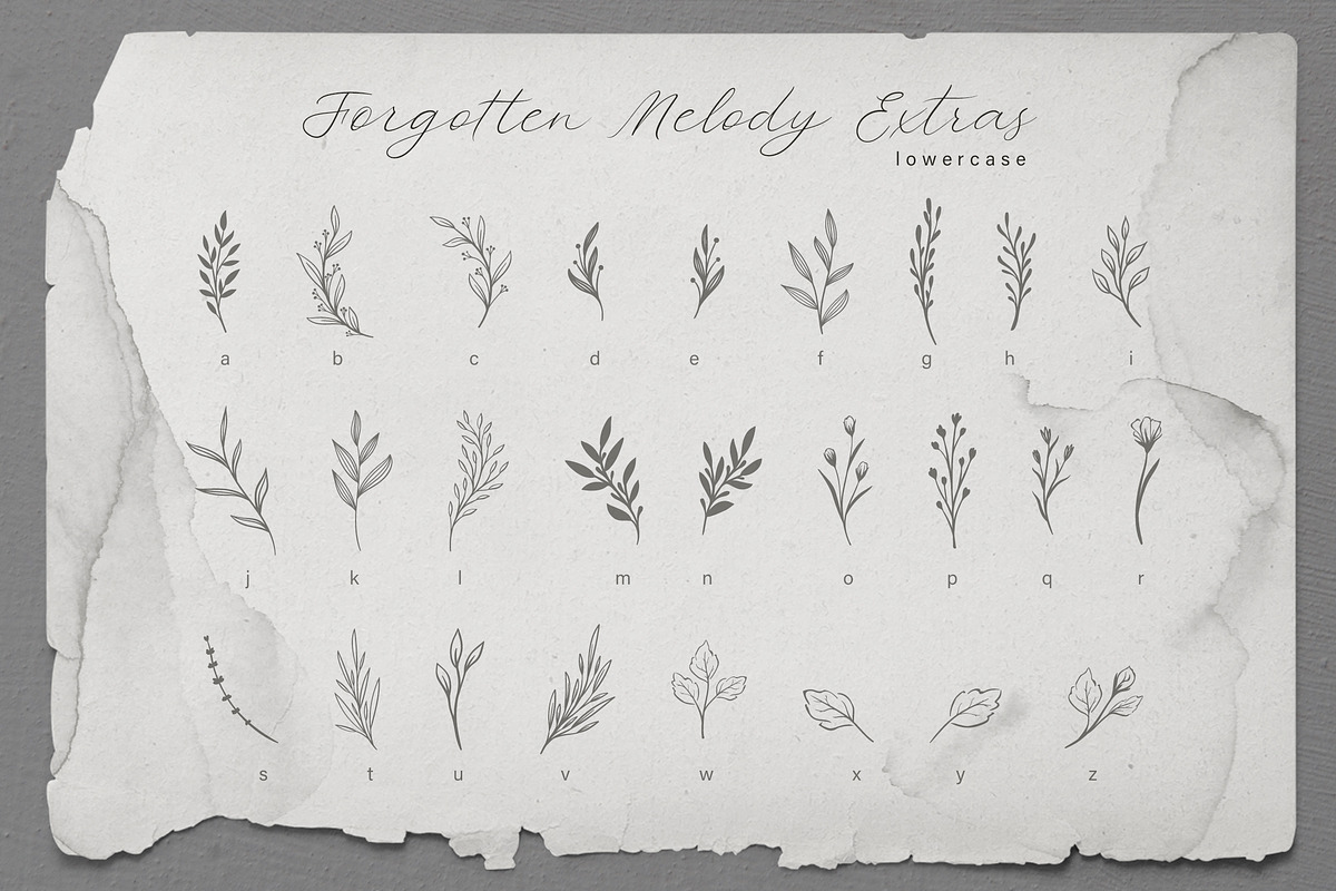Forgotten Melody Font + EXTRAS, a Script Font by AnMark (Photo 10 of 14)