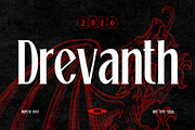 Drevanth - Darkwave Gothic Font, a Font by riff.type (Thumbnail 1 of 10)