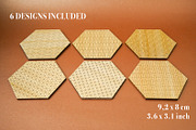 Coaster Deco Hexagon fot Laser Cut., an Object Graphic by MaramadeLaser (Thumbnail 5 of 5)