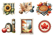 Autumn Fall Postage Stamp Clipart, an Illustration by DreamArtGraphic (Thumbnail 2 of 5)