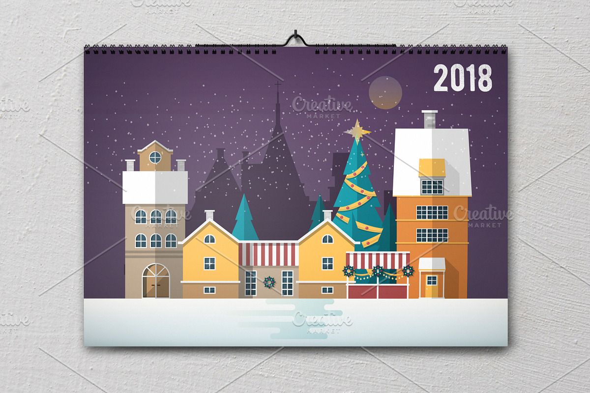 Winter, Christmas holiday cityscapes, a Decorative Illustration by Good Studio (Photo 6 of 8)