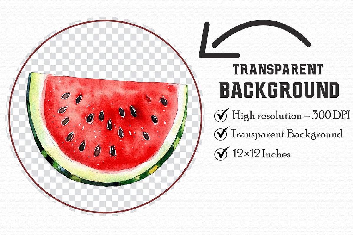Watercolor Watermelon Clipart, an Illustration by Libby Wishes (Photo 6 of 7)