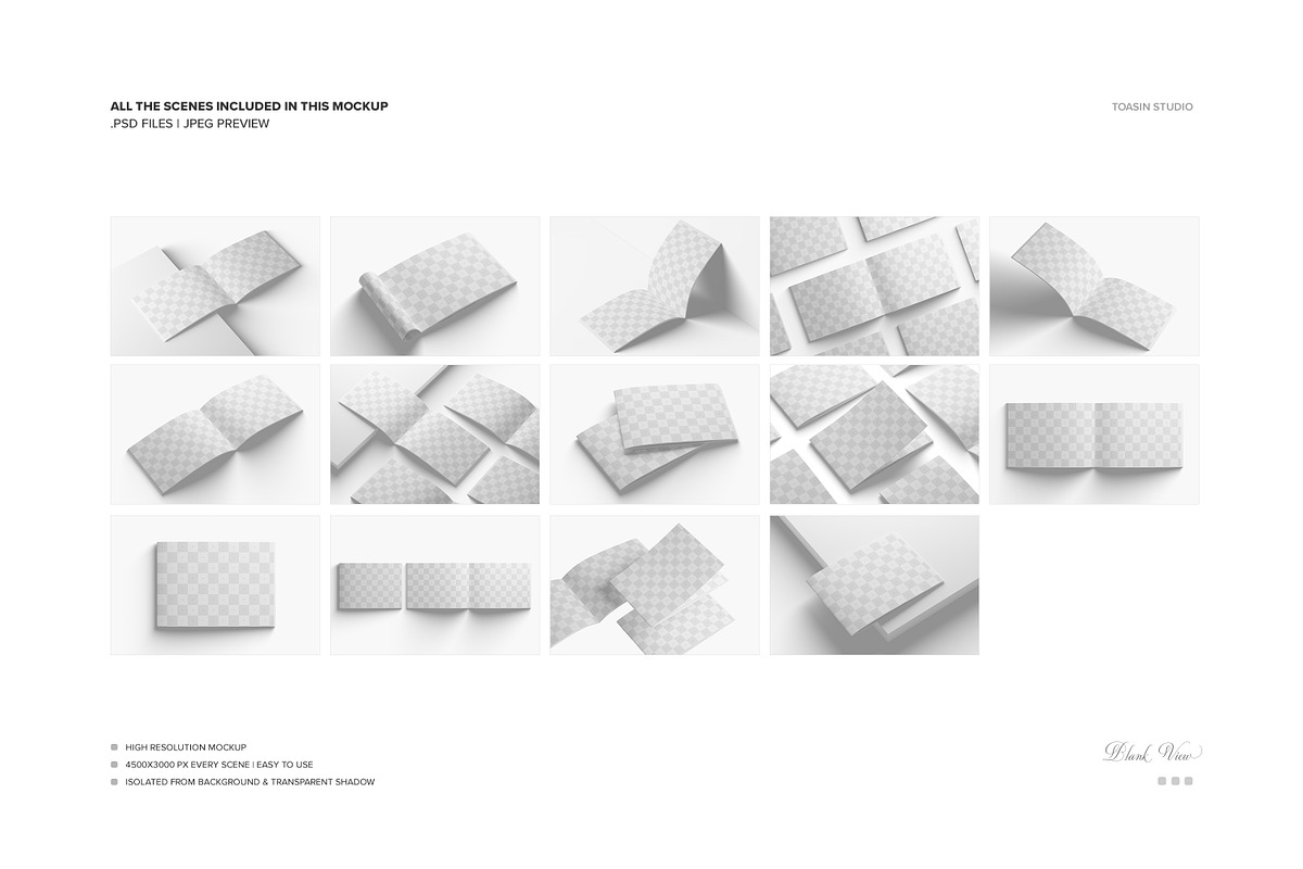 A4 Landscape Brochure Mockup Set, a Books & Magazine Mockup by Toasin ...