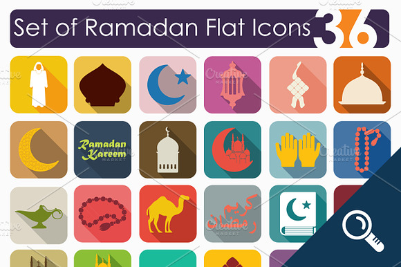 36 RAMADAN flat icons preview 6