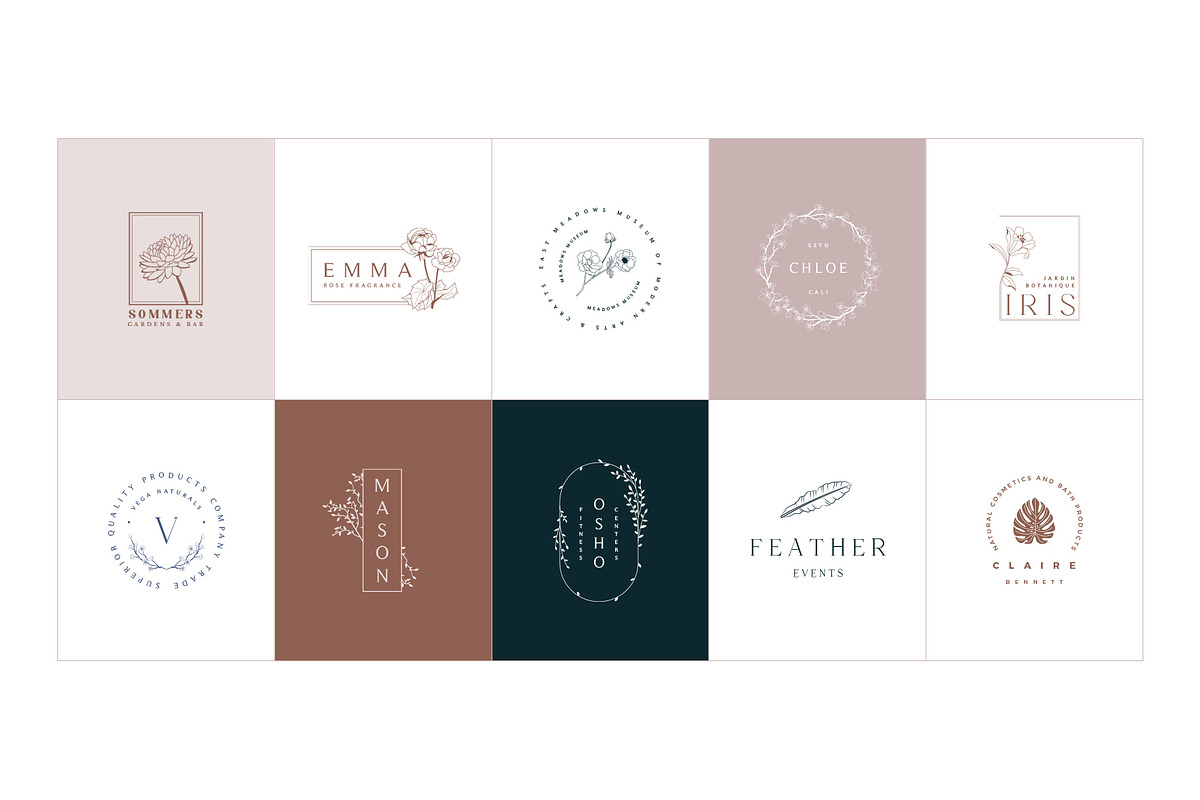 50 Botanical Floral Logos, a Branding & Logo Template by Graphicdome (Photo 2 of 10)