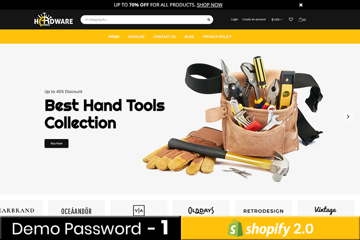 Hardware Tools Shopify 2.0 Theme, a Shopify Template by Zthemeset
