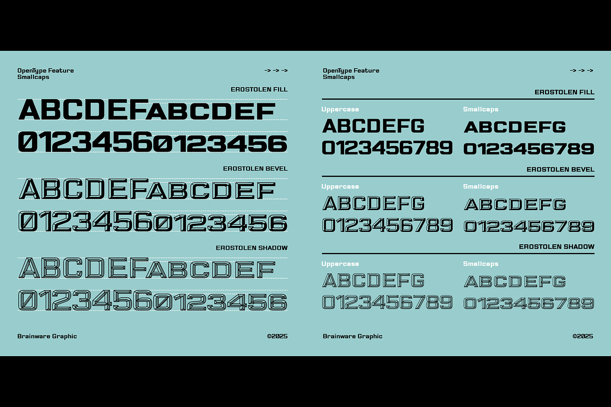 Eurostolen - A layered font, a Sans Serif Font by Brainware Graphic (Photo 4 of 10)
