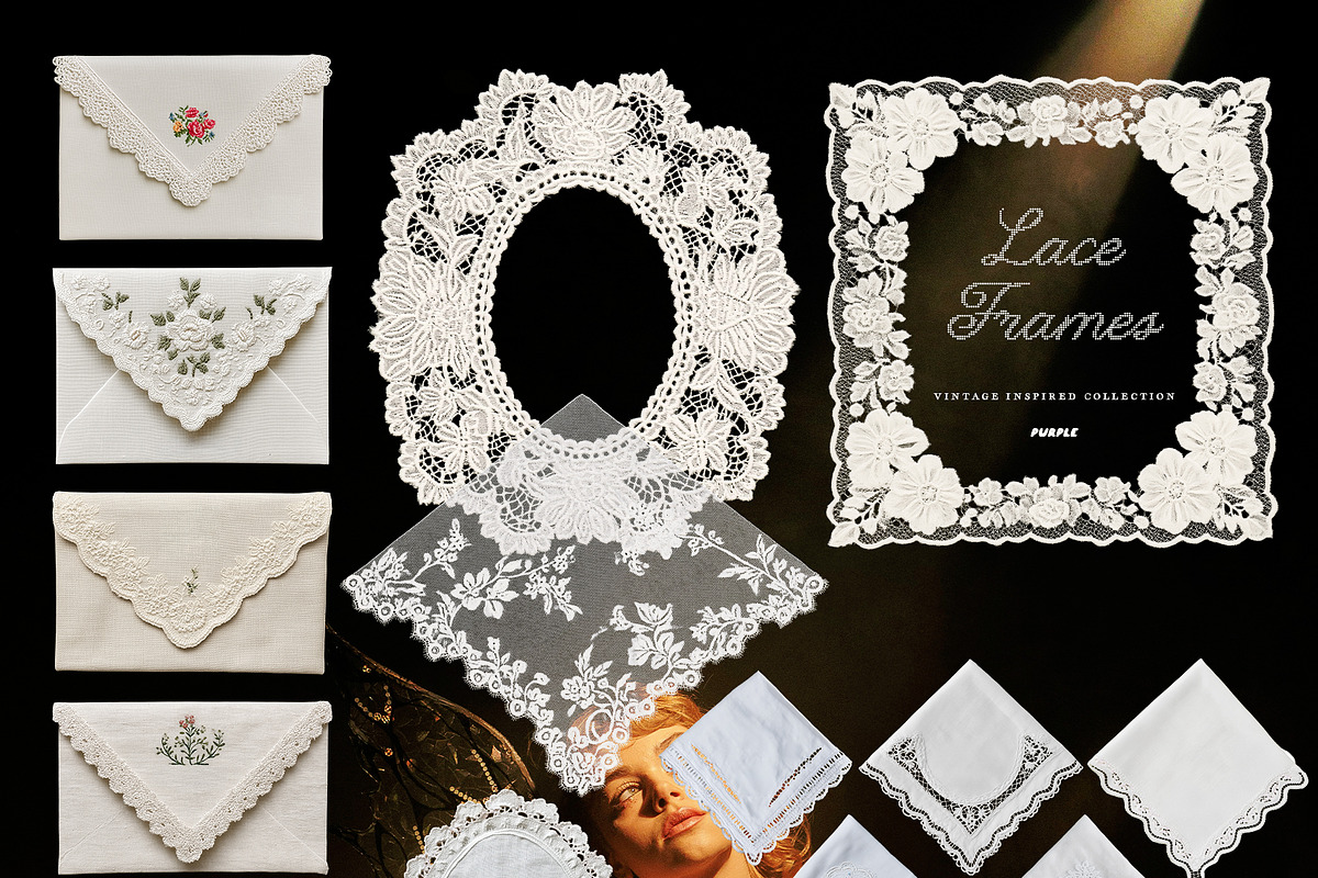 Lace Frames: Vintage Inspired Set, an Object Graphic by Purple (Photo 4 of 10)